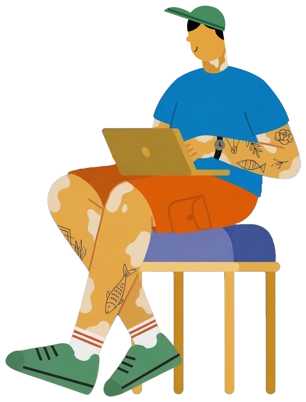 Colaborador com laptop